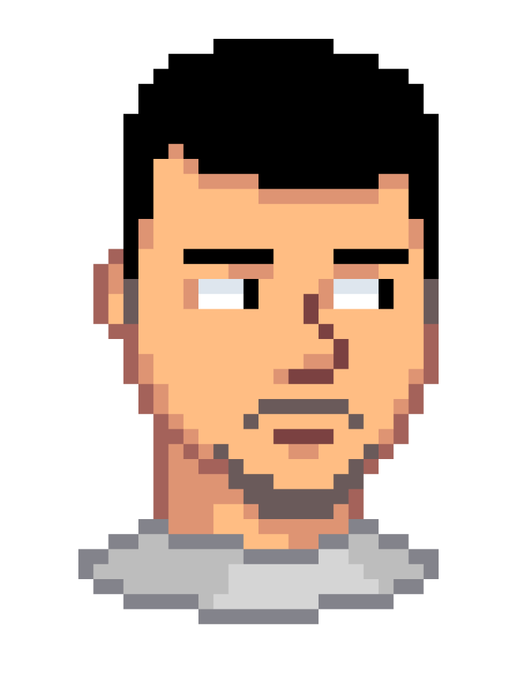 Stylized 8bit portrait of Niranjan Shakya