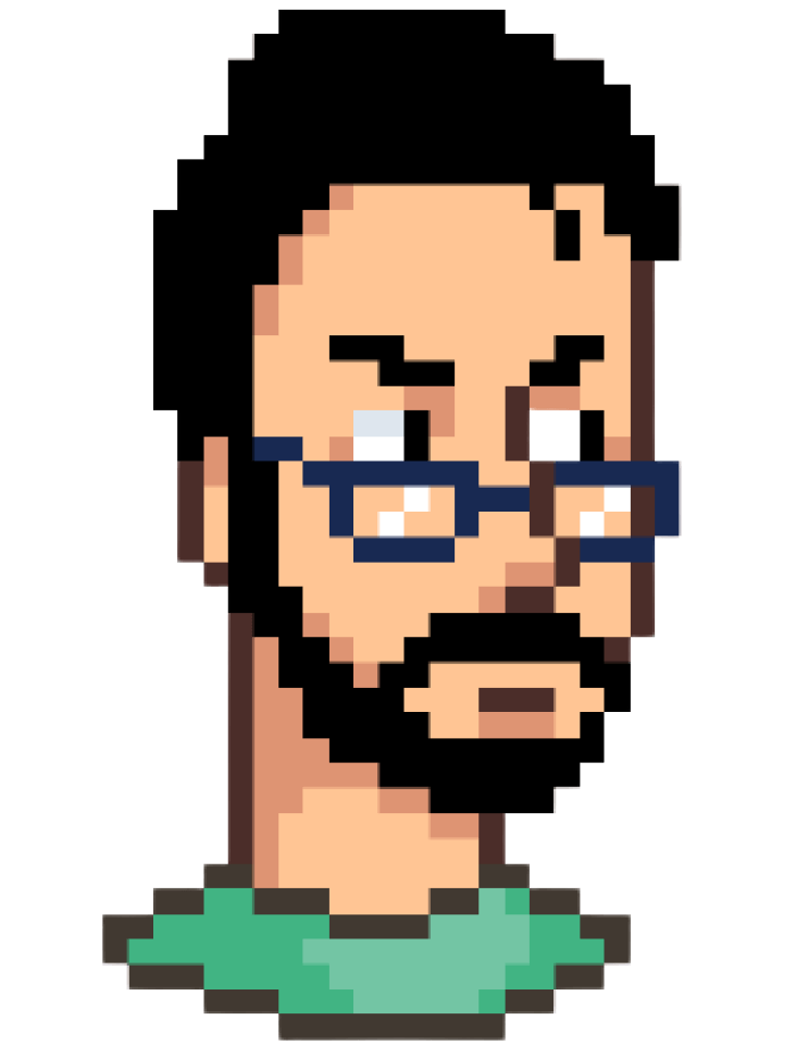 Stylized 8bit portrait of Prateek Thapa